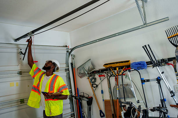 Professional Garage Door Panel Replacement technician working in Boley, OK
